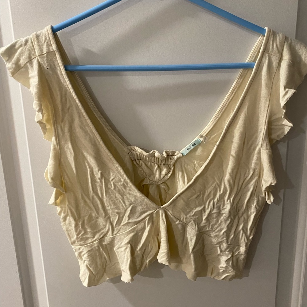 Urban outfitters kimichi blue ruffle crop top